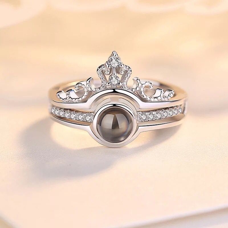 Custom Pet Photo Tiara Crown Ring