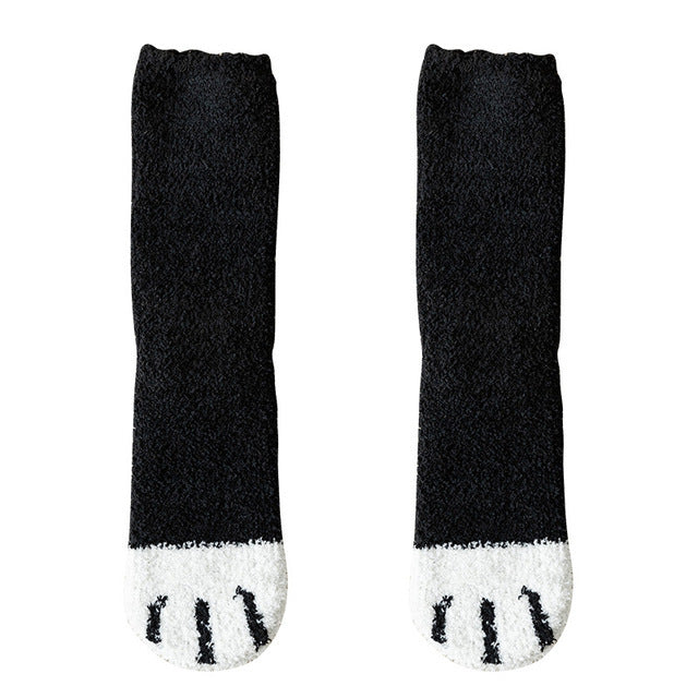 Kawaii Warm Cat Paw Fuzzy Socks