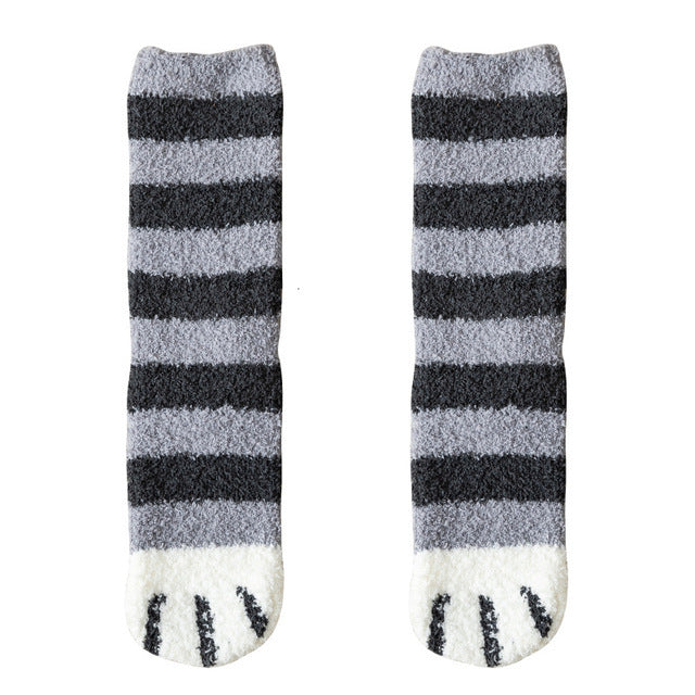 Kawaii Warm Cat Paw Fuzzy Socks