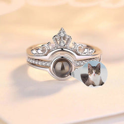 Custom Pet Photo Tiara Crown Ring