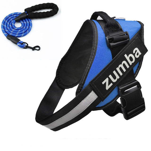 Personalized Dog Harness and Leash with Name and Phone Number
