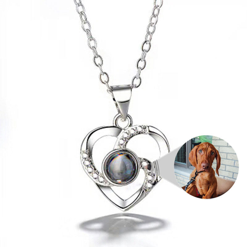 Custom Pet Photo Heart Necklace